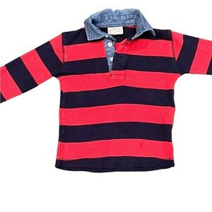 Jack Thomas Boys Long Sleeved Waffle Style Polo Shirt, Size 2T